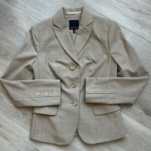 The Limited Women's Sz 4 Beige Stretch 2‎ Buttons Blazer Jacket  Pockets